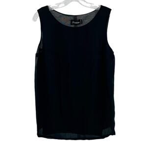 Bridess Black Scoop Neck Sleeveless Classic Tank Shell Dressy Top Blouse M NWT